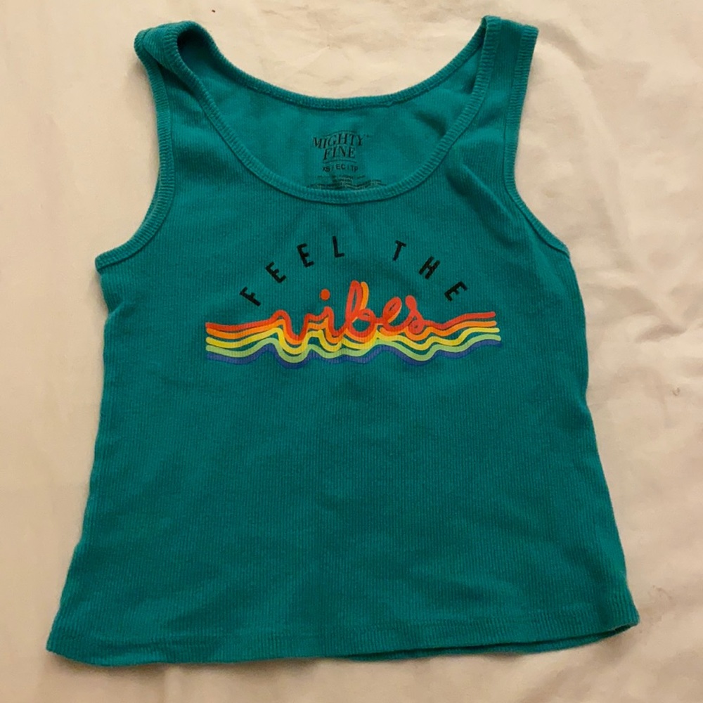 XS Target Cropped Feel the Vibes Tank Top